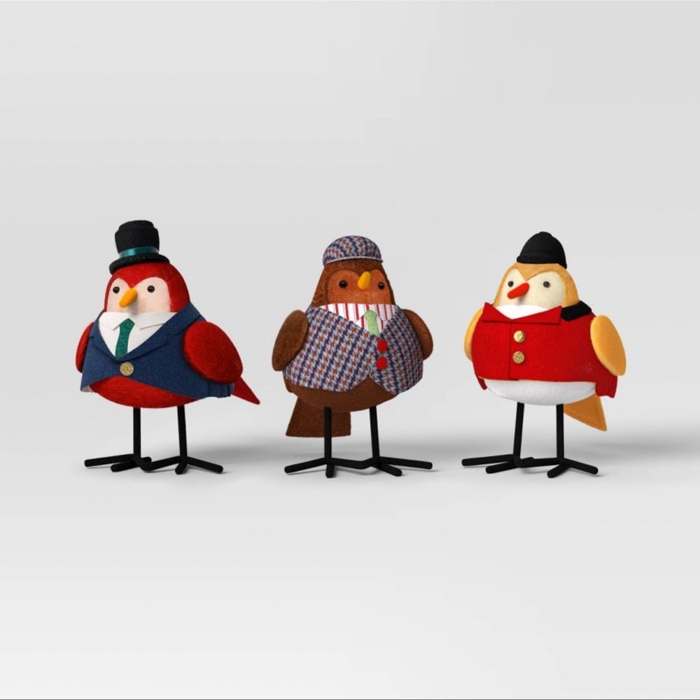 Charming Bird Figurine Set - Red, Brown, Yellow‎